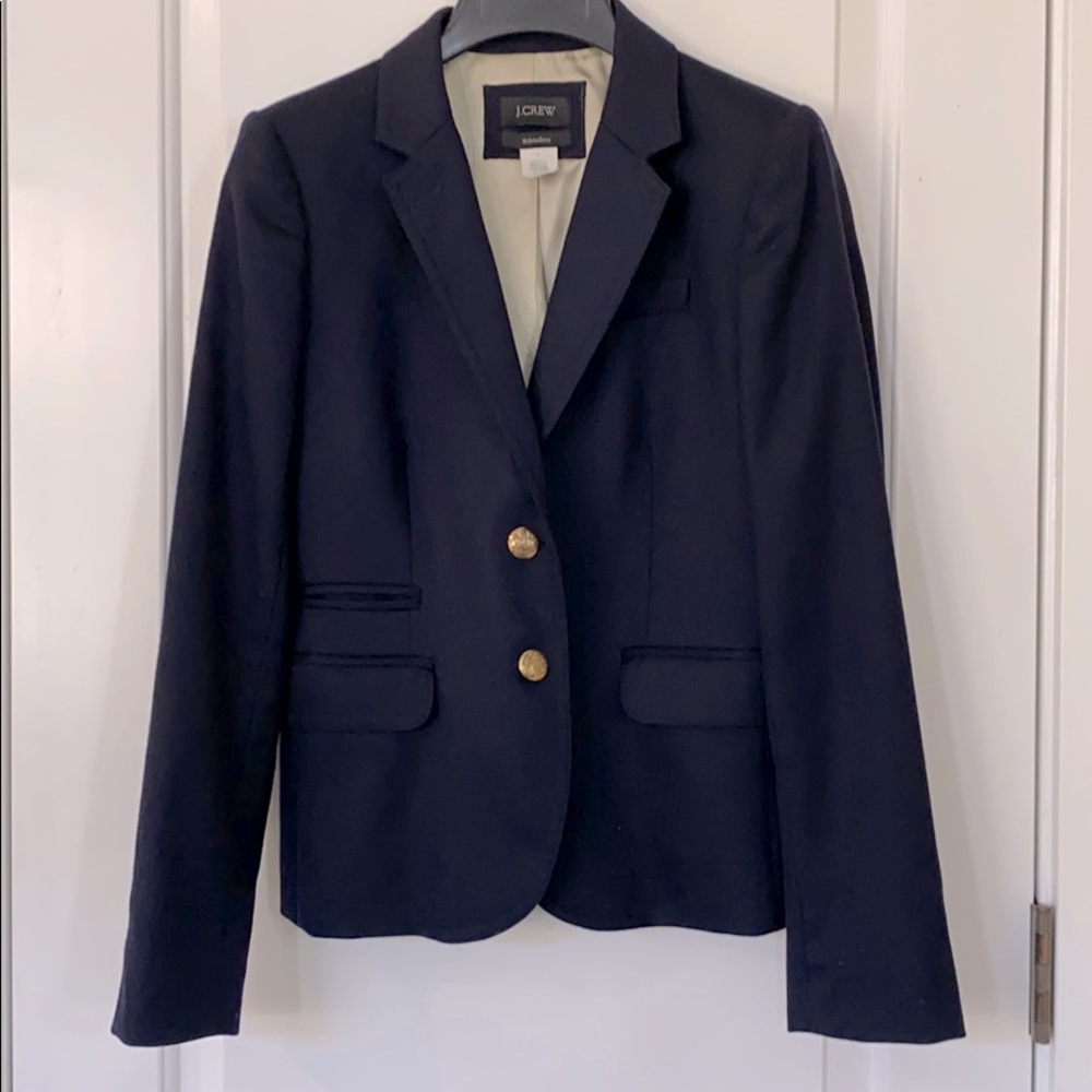 J Crew navy wool schoolboy blazer